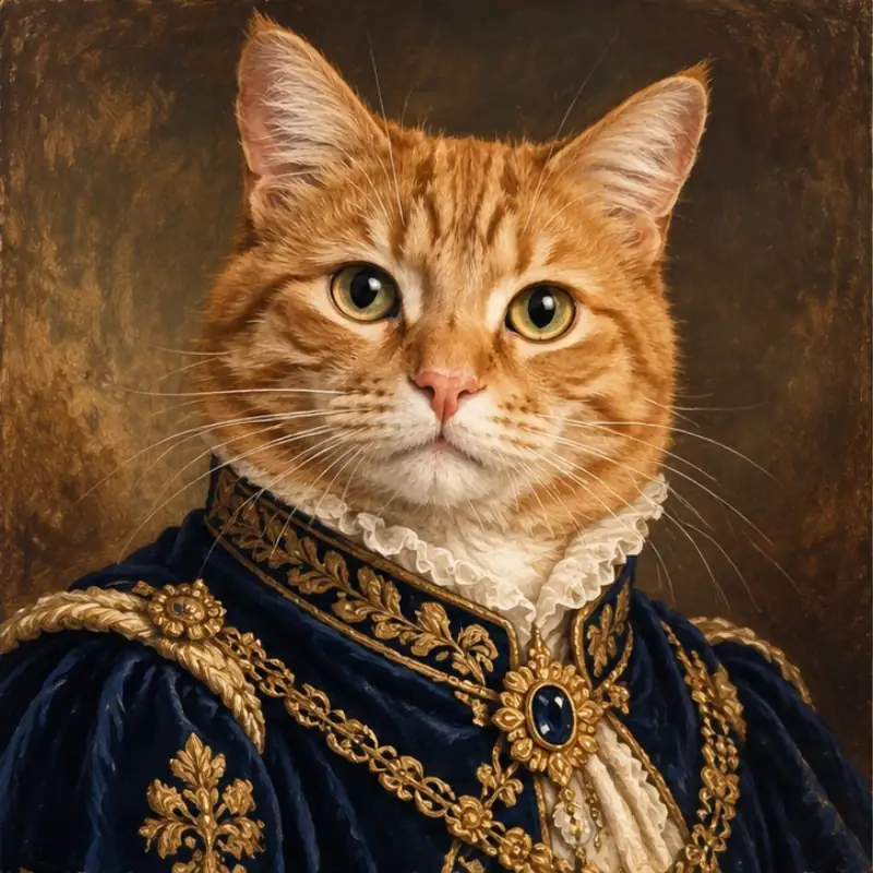 Illustrative cat portrait: The regal